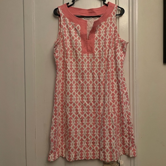 New York & Company pink and white pattern cotton dress - Picture 2 of 6